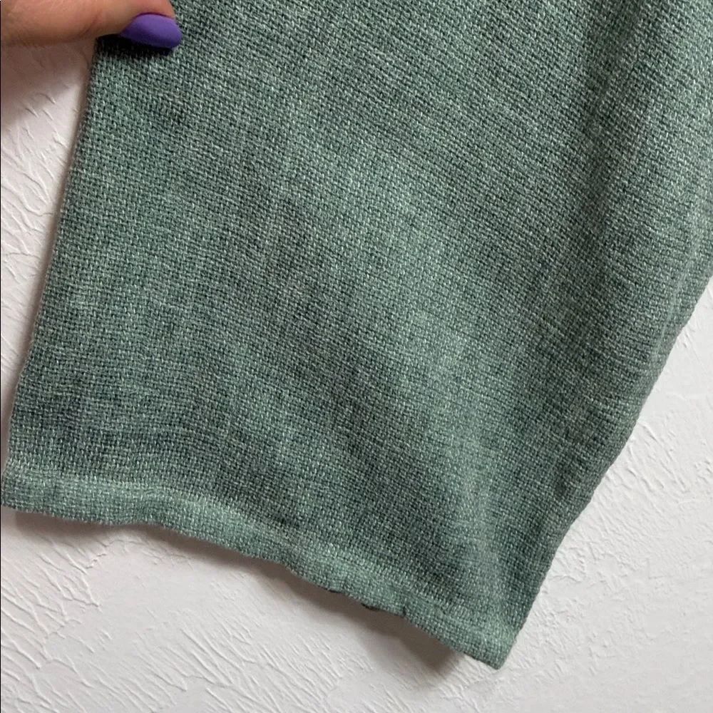 Made in Italy Sage Green Linen Cotton Ruched Drawstring Top One Size - Picture 4 of 8